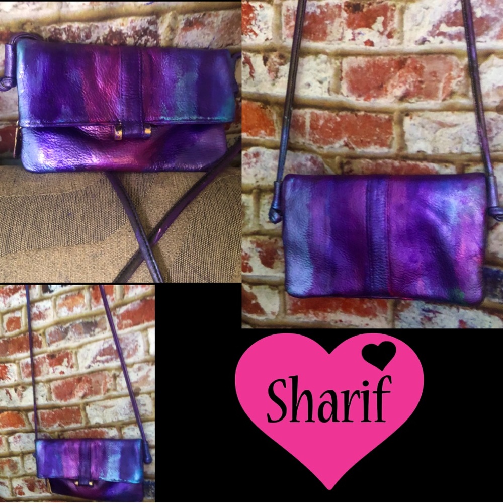 Americana By Sharif Metallic Multi Color Soft Lthr Customized Cross Shoulder Bag